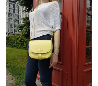 Сумка жіноча "Ріміні" натуральна шкіра, жовта матова