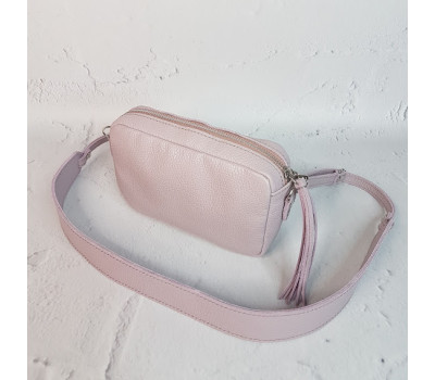 Сумка жіноча "МІА" натуральна шкіра, світло-бузкова флотар