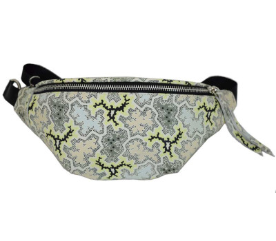 595 поясна сумка шкіряна зелена Lucherino