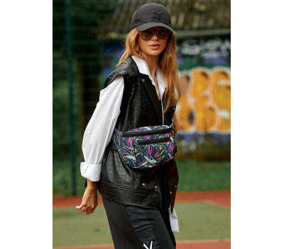 Женская тканевая сумка  бананка Sambag Tirso Max абстракция