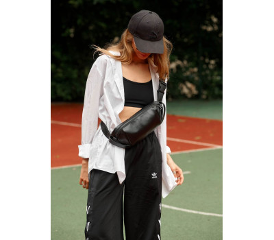 Женская кожаная сумка на пояс бананка Sambag Holster MSH черная