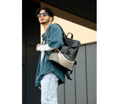 Чоловічий рюкзак Sambag ReneDouble чорно-сірий