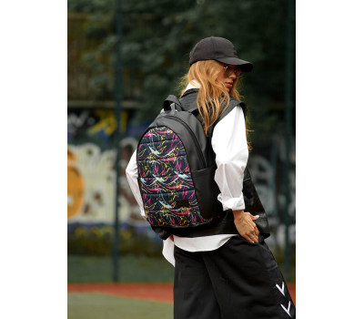 Женский рюкзак  Sambag Zard LRT черный с принтом "ABSTRACT"