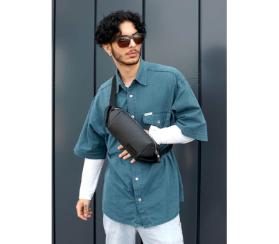 Чоловіча сумка на пояс бананка Sambag Holster MSH чорна з перфорацією