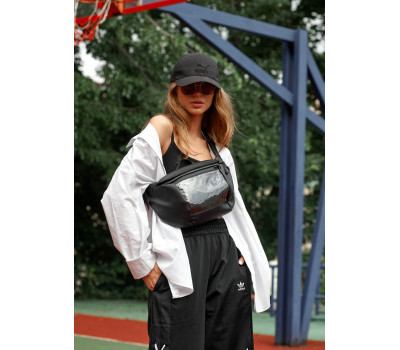 Большая женская поясная сумка бананка Sambag DynamicDartII черная