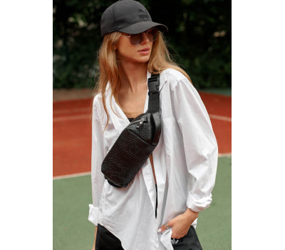 Женская сумка на пояс бананка Sambag Holster MSH принт крокодила