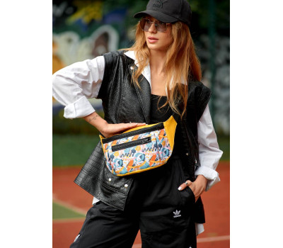 Женская тканевая сумка  с екокожей бананка Sambag Tirso Max желтая