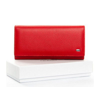 Червоний шкіряний жіночий гаманець Dr. BOND W501 red