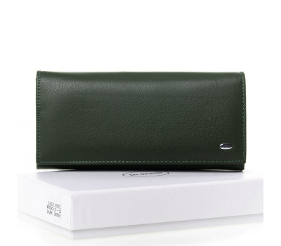 Кожаный кошелек женский зеленый DR. BOND W501-2 dark-green