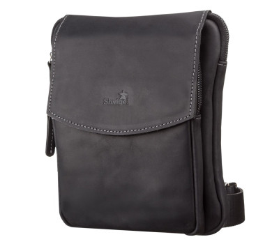 Сумка чоловіча SHVIGEL 11092 шкіряна Чорна