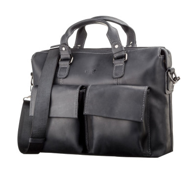 Сумка для ноутбука SHVIGEL 11111 шкіряна Чорна