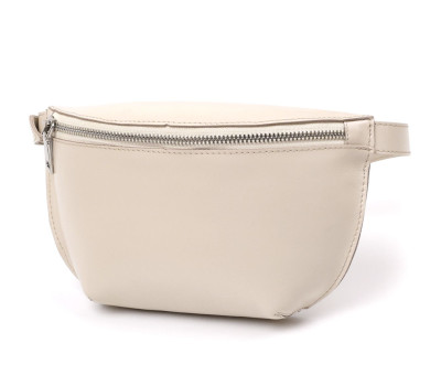 Стильна жіноча бананка із натуральної шкіри Shvigel 16391 Бежевий