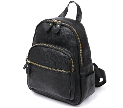 Шкіряний стильний жіночий рюкзак Vintage 20676 Чорний