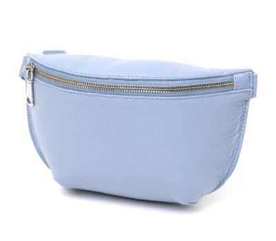 Зручна шкіряна жіноча бананка Shvigel 16374 Блакитний