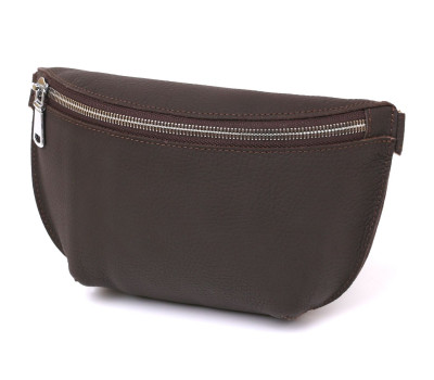 Шкіряна матова бананка Shvigel 16381 Коричневий