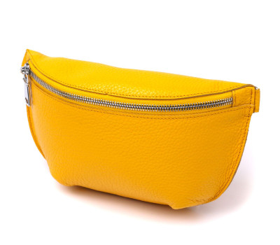 Шкіряна яскрава жіноча бананка Shvigel 16377 Жовтий