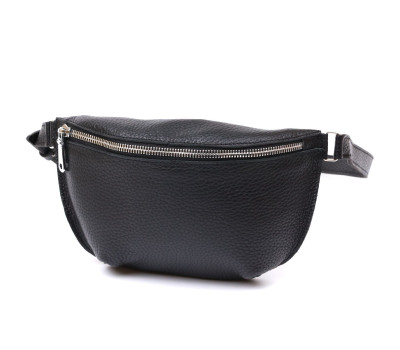 Шкіряна жіноча бананка Shvigel 16373 Чорний