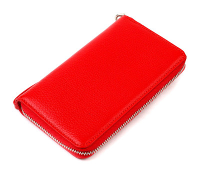 Яскравий гаманець-клатч для жінок із натуральної шкіри CANPELLINI 21619 Червоний