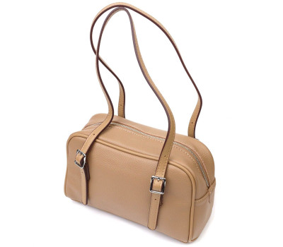 Ділова сумка-клатч зі знімними ручками з натуральної шкіри 22077 Vintage Бежева