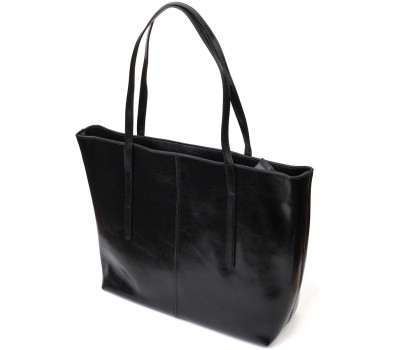 Функціональна сумка шоппер із натуральної шкіри 22095 Vintage Чорна