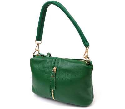 Молодіжна сумка через плече з натуральної шкіри 22097 Vintage Зелена