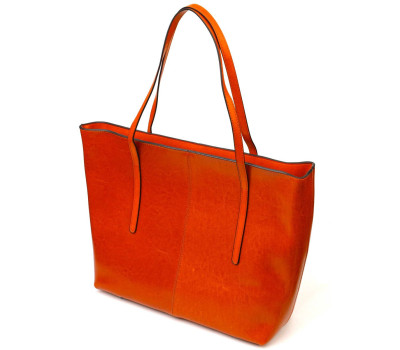 Стильна сумка шоппер із натуральної шкіри 22096 Vintage Руда