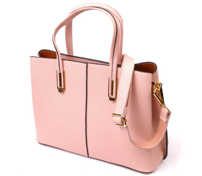 Сумка для ділової жінки з натуральної шкіри 22104 Vintage Пудрова
