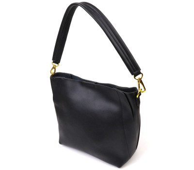 Деловая женская сумка из натуральной кожи 22109 Vintage Черная