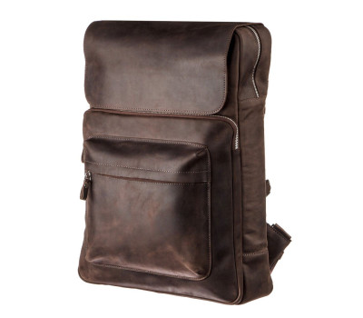 Рюкзак великий в шкірі Crazy horse Shvigel 15307 Коричневий