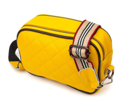 Прямокутна жіноча сумка крос-боді з натуральної шкіри 22114 Vintage Жовта