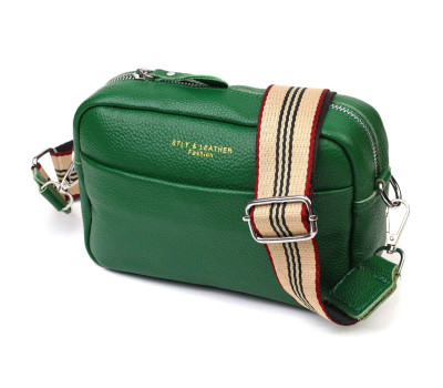 Сучасна жіноча сумка на плече з натуральної шкіри 22120 Vintage Зелена