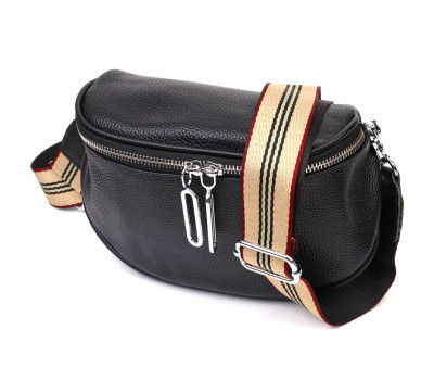 Оригінальна жіноча сумка через плече з натуральної шкіри 22122 Vintage Чорна