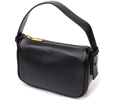 Сучасна сумка на плече крос-боді з натуральної шкіри 22127 Vintage Чорна
