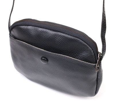 Удобная женская сумка через плечо из натуральной кожи 22133 Vintage Черная
