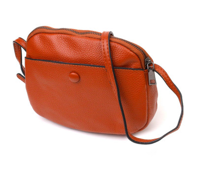 Отличная женская сумка через плечо из натуральной кожи 22134 Vintage Коричневая