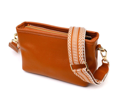 Красива невелика сумка на плече з натуральної шкіри 22139 Vintage Руда