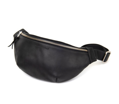 Бананка поясна унісекс вінтажна Grande Pelle 11144 Чорна