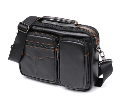 Шкіряна чоловіча сумка Vintage 20469 Чорний