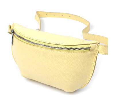 Жіноча бананка з натуральної шкіри Shvigel 16378 лимонний