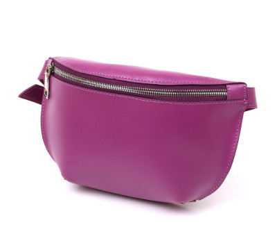 Яскрава жіноча бананка із натуральної шкіри Shvigel 16386 Фіолетовий