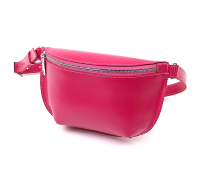 Модна жіноча бананка із натуральної шкіри Shvigel 16392 Малиновий