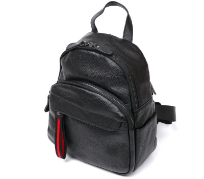 Шкіряний невеликий жіночий рюкзак Vintage 20675 Чорний