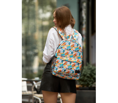 Жіночий рюкзак Sambag Brix PJT белый с принтом "LIGHT"