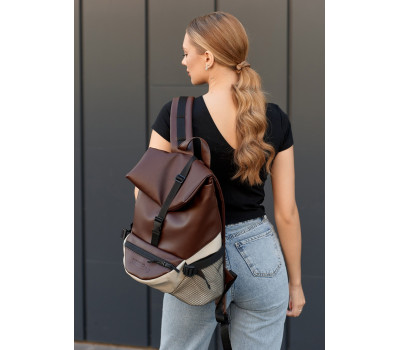 Женский рюкзак Sambag ReneDouble шоколадный