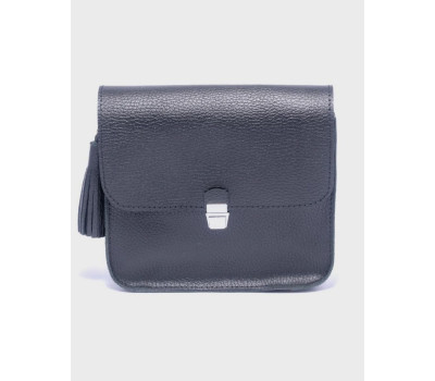 Жіноча шкіряна сумка Емма Чорний Флотар Dekey (6629)