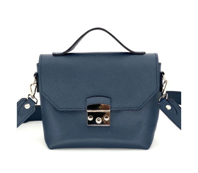 Жіноча шкіряна сумка Лора Синій Флотар Dekey (9341)