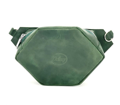 Жіноча шкіряна сумка Сумка 5-и Кутна Зелений Dekey (9035)