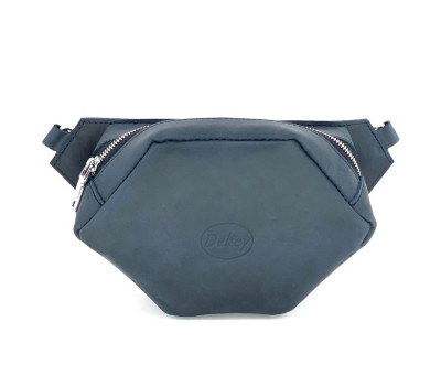 Жіноча шкіряна сумка Сумка 5-и Кутна Синій Крейзи Dekey (9030)