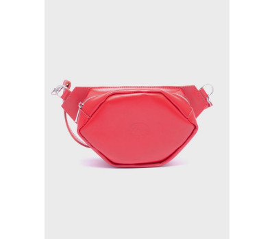 Жіноча шкіряна сумка Сумка 5-и Кутна Червона Dekey (6657)