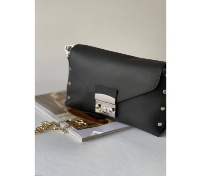 Жіноча шкіряна сумка Фурія Чорний Dekey (9053)